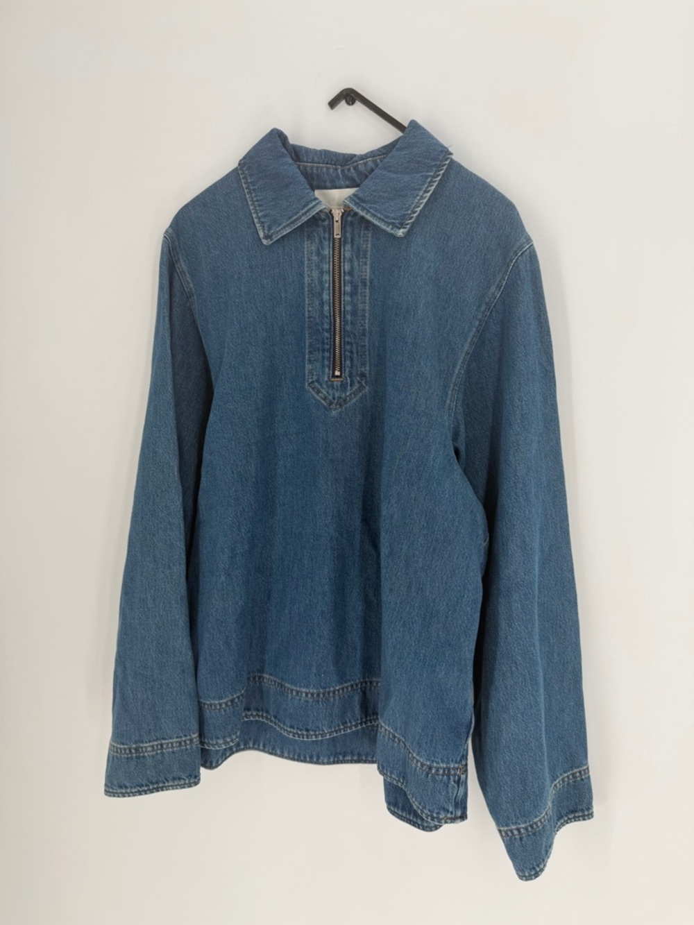 NWT Cos Denim Half Zip Blouse Size 6 - Picture 4 of 7